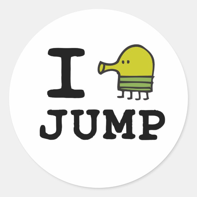 Sticker rond classique Doodle Jump (Devant)