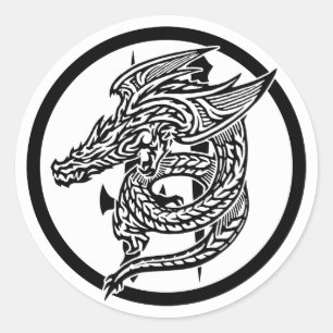 Sticker rond classique Dragon Wing