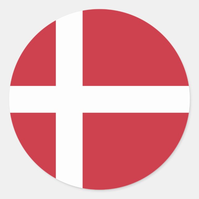 Sticker rond classique Drapeau Danemark (Devant)