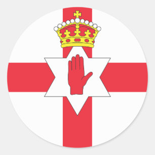 Sticker rond classique drapeau d'Irlande du Nord