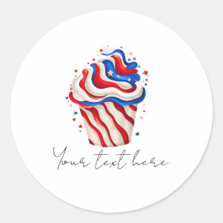 Sticker rond classique du 4 juillet