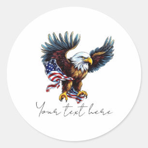 Sticker rond classique du 4 juillet