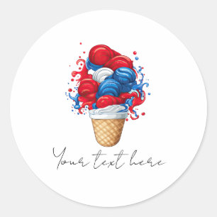 Sticker rond classique du 4 juillet