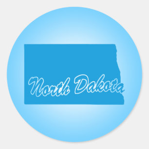 Sticker rond classique du Dakota du Nord