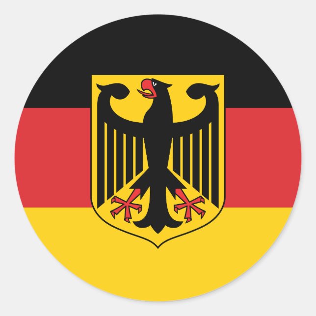 Sticker rond classique du drapeau allemand (Devant)