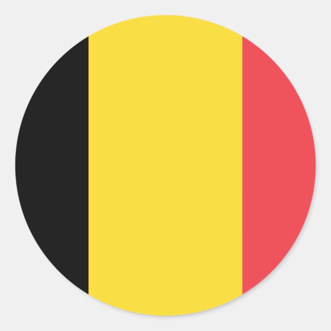 Sticker rond classique du drapeau de Belgique (Devant)
