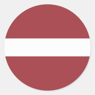 Sticker rond classique du drapeau letton