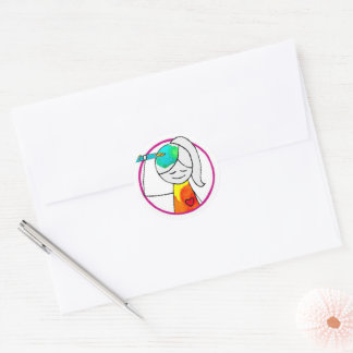 Sticker rond classique du logo HWJ