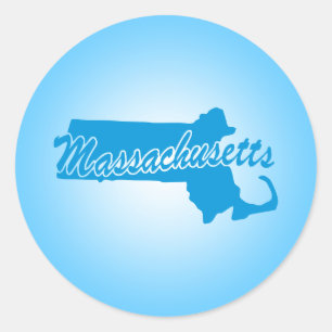 Sticker rond classique du Massachusetts d'État