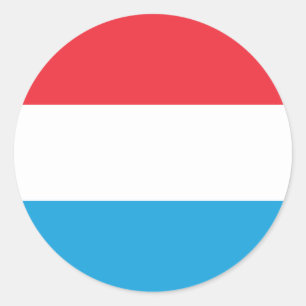 Sticker rond classique du pavillon luxembourgeois