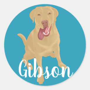 Sticker rond classique Dudley Labrador