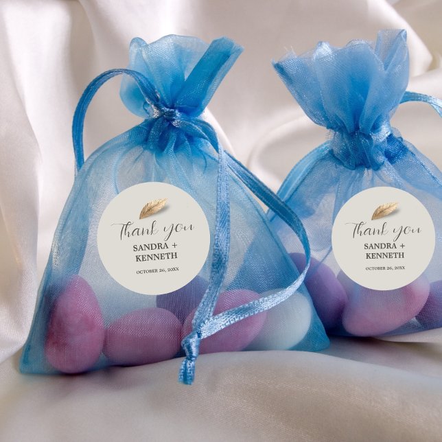 Sticker Rond Classique & Élégant Merci (Créateur téléchargé)