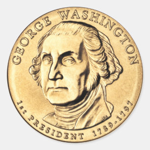 Sticker rond classique en dollar de Washington