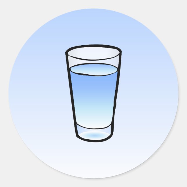 Sticker rond classique en verre d'eau (Devant)