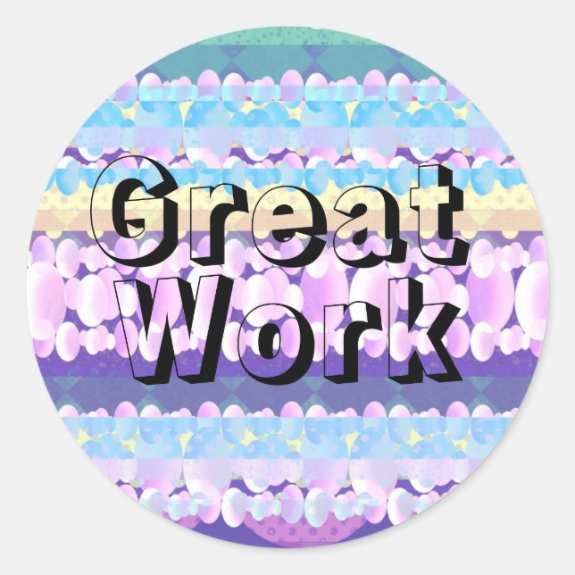 Sticker rond classique étudiant de grand travail (Devant)