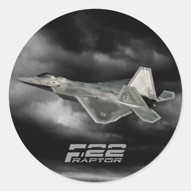 Sticker rond classique F-22 RAPTOR (Devant)