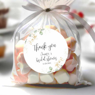 Sticker rond classique Fête des mariées verte