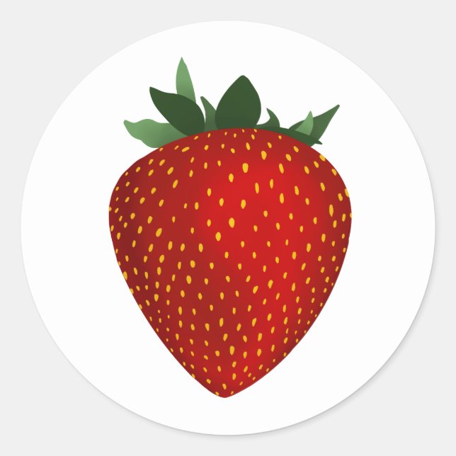 sticker rond classique fraise (Devant)