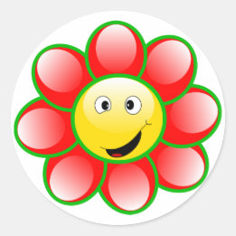 Sticker rond classique heureux