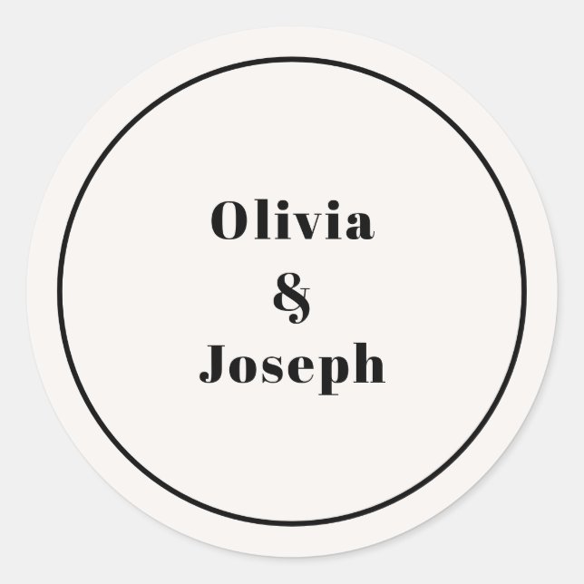 Sticker rond classique ivoire moderne OLIVIA (Devant)