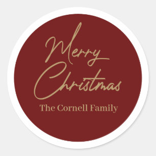 Sticker rond classique Joyeux Noël