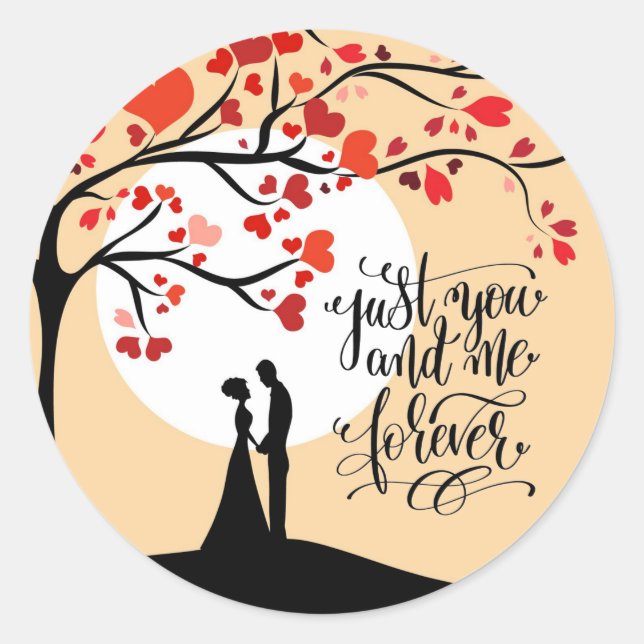 Sticker rond classique Just You and Me (Devant)