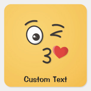 Sticker rond classique Kiss