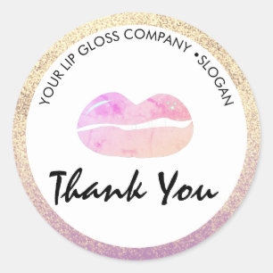 Sticker rond classique Lip Gloss Business logo