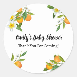 Sticker rond classique Little Cutie Baby shower