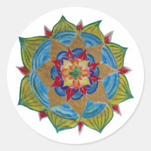 Sticker Rond Classique Mandala, Glossy