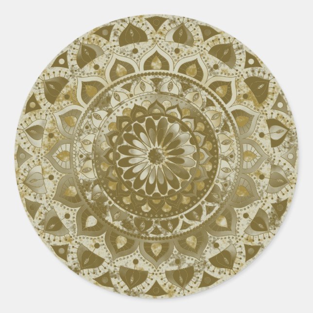 Sticker Rond Classique Mandala Inde Style 4 (Devant)