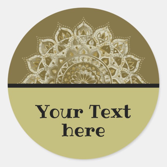 Sticker Rond Classique Mandala Inde Style 4 (Devant)