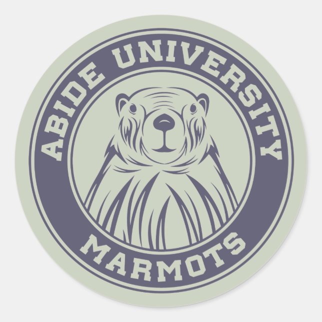 Sticker rond classique Marmotte de l'Université d' (Devant)