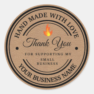 Sticker rond classique Merci flamme