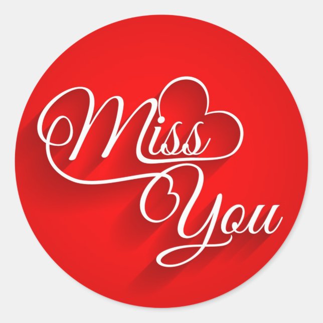 Sticker Rond Classique Miss You (Devant)