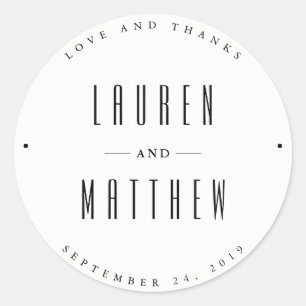 Sticker Rond Classique moderne   Mariage noir et blanc