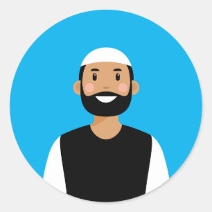 Sticker rond classique musulman