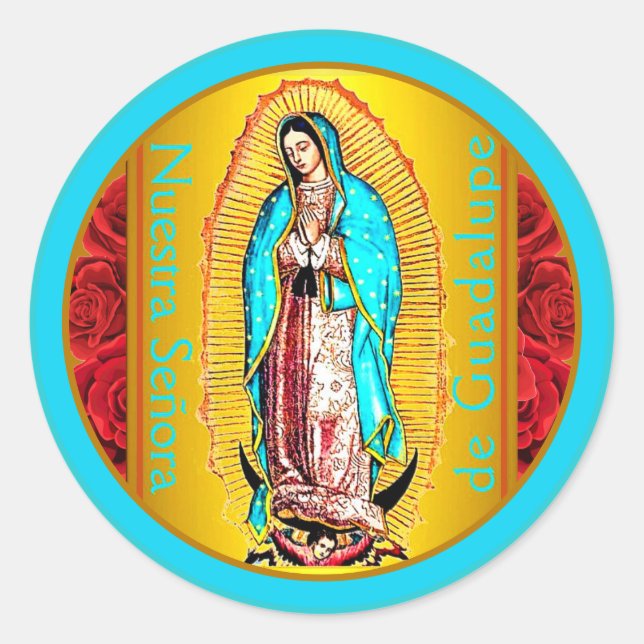 Sticker rond classique Nuestra Señora de Guadalupe (Devant)