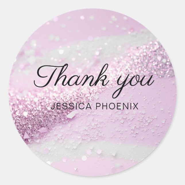 Sticker rond classique Parties scintillant de flam (Devant)