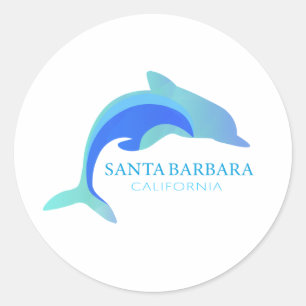 Sticker rond classique père Noël Barbara Californi