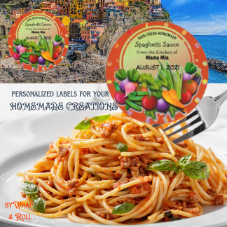 Sticker Rond Classique Personnalisable Sauce Spagh
