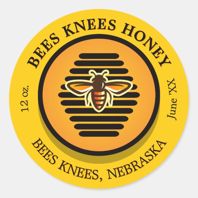 Sticker rond classique pour abeilles Knees Golden  (Devant)
