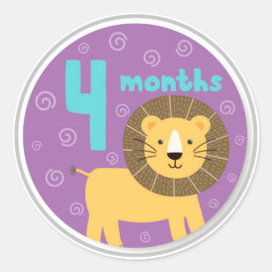 Sticker rond classique pour bébé de 4 mois