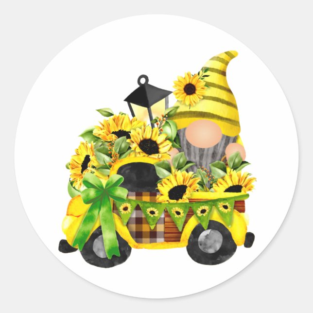 Sticker rond classique pour Camion de tournesol Gn (Devant)
