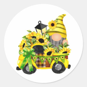 Sticker rond classique pour Camion de tournesol Gn