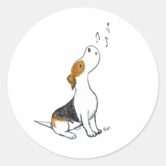 Sticker rond classique pour chien
