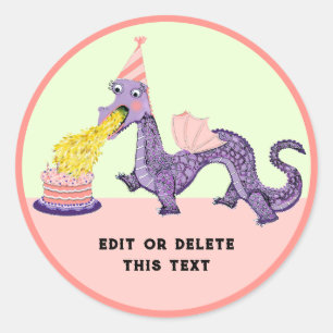 Sticker rond classique pour fille Dragon Anniversa