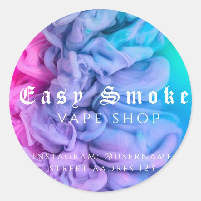 Sticker rond classique pour fumée corolée (Devant)