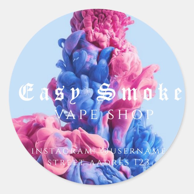 Sticker rond classique pour fumée corolée (Devant)