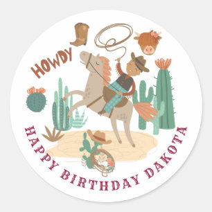 Sticker rond classique pour la fête d'anniversaire